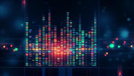 Graphic representing gene expression data visualization with heatmap