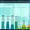 Icon representing lab execution with test tubes and equipment