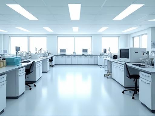 Clean and modern laboratory interior with equipment