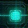 Icon representing state-of-the-art technology with computer circuit